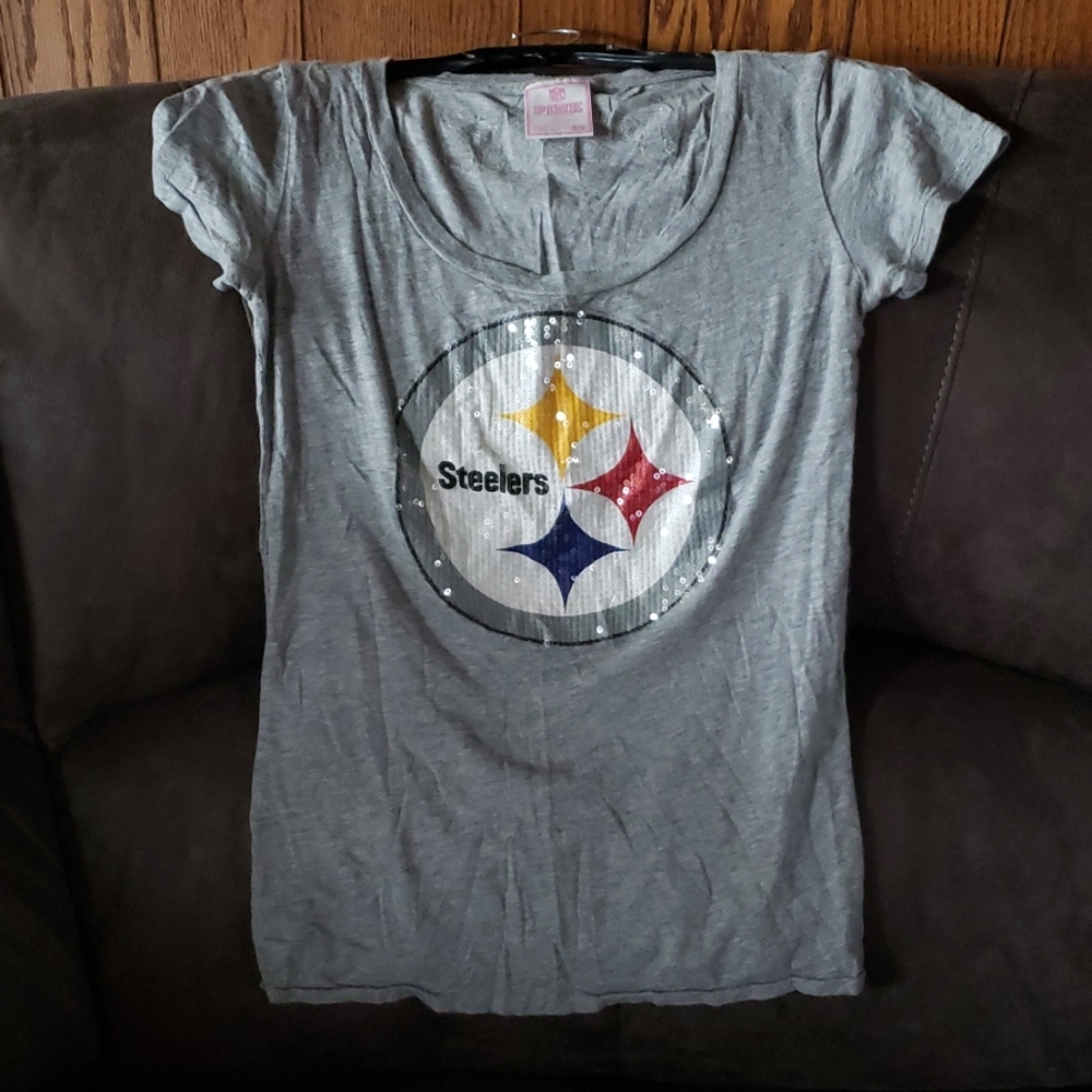 Pittsburgh steelers PINK sequin tshirt